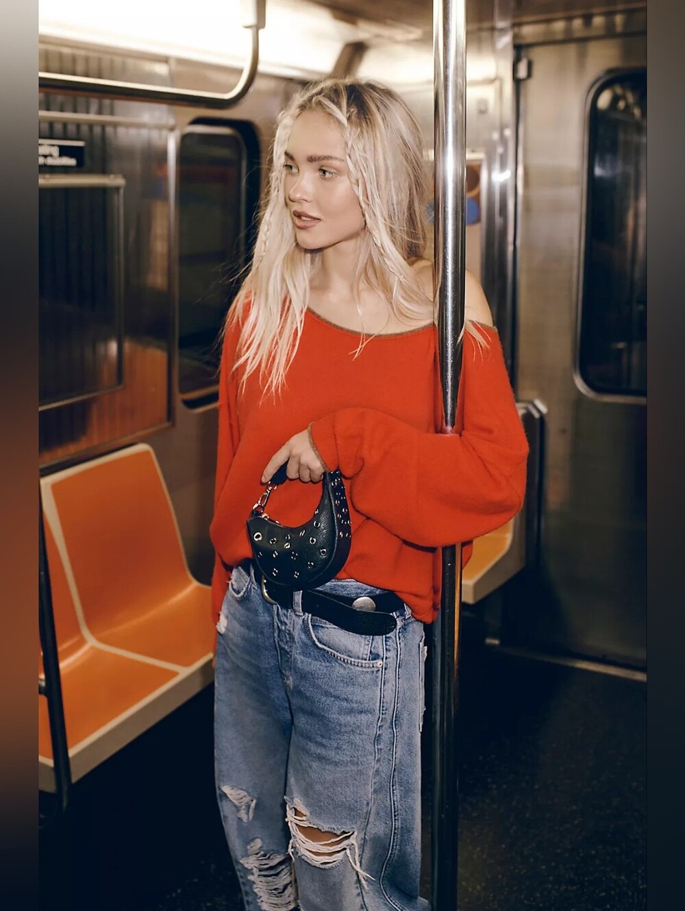 ❣️🪷NWT Free People See Me SoftSpun Pullover In High Risk Red Combo, XL 🌙